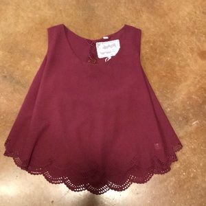 Maroon tank with open back